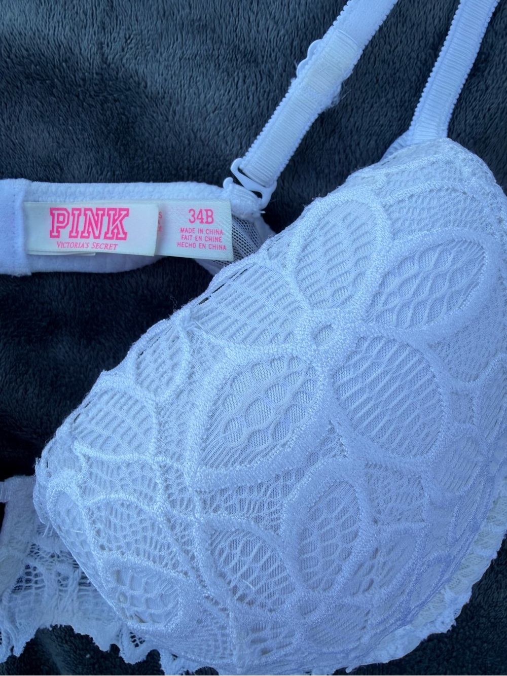 Victoria’s Secret Pink White Lace Push-Up Bra - Women’s Intimates - Picture 4 of 7